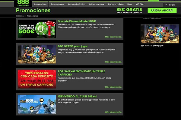 888 casino promociones