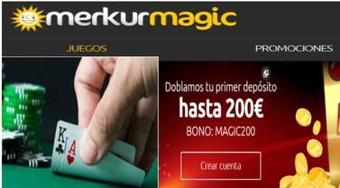 Merkurmagic duplica el primer ingreso hasta 200 euros